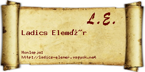 Ladics Elemér névjegykártya