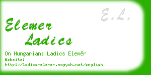elemer ladics business card